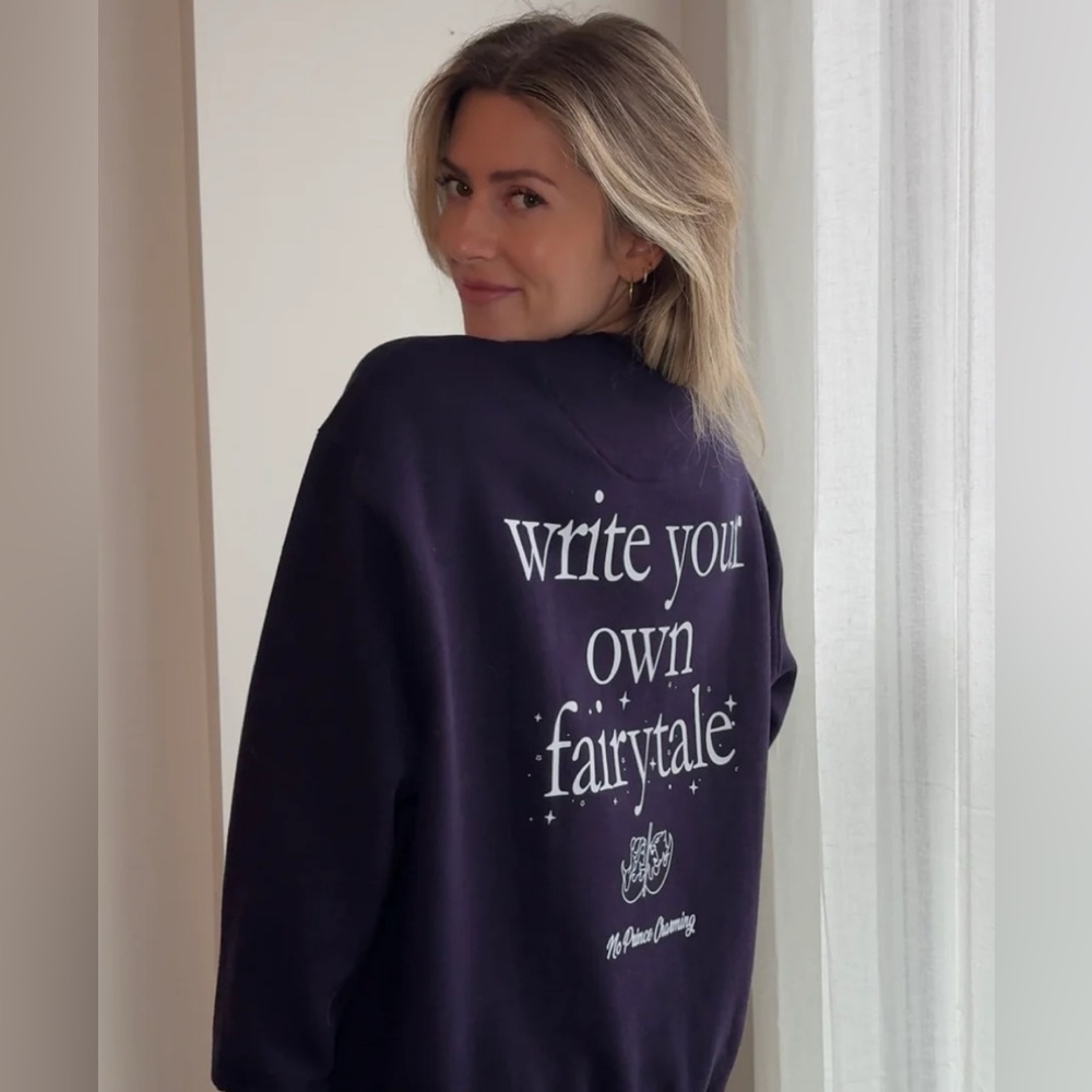 No Prince Charming purple sweatshirt write your own fairytale medium